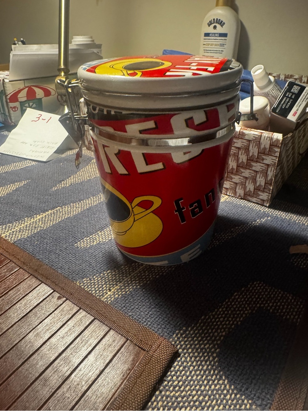 Red Metal Dessert Treat Storage Canister - Unbranded